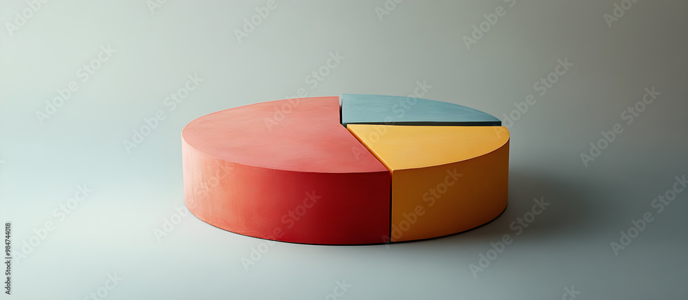 Poster a pie chart is shown in different colors, with the red slice being the largest