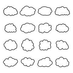 creative cloud shape outline set drawing 