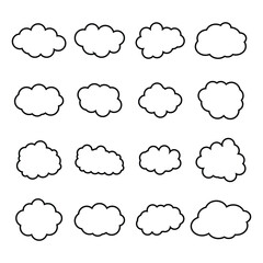 creative cloud shape outline set drawing 