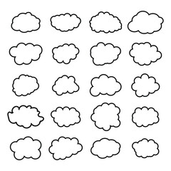 creative cloud shape outline set drawing 