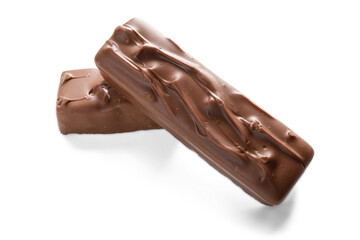 Chocolate bars, sweet candy isolated on transparent background