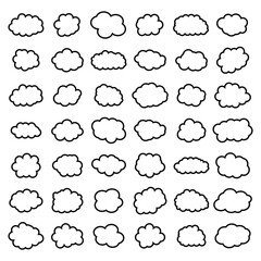 creative cloud shape outline set drawing 