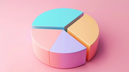 Obraz premium pastel colored 3d circular diagram