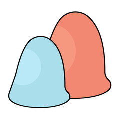 A flat design icon of haybale 
