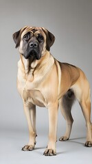 Obraz premium A Spanish Mastiff standing in a relaxed position, exuding calmness and strength, with ample copy space for text overlay