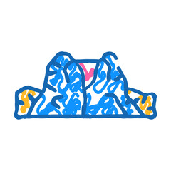 caldera volcano doodle icon sketch vector. caldera volcano sign. isolated symbol illustration