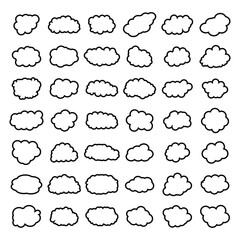 creative cloud shape outline set drawing 