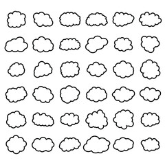 creative cloud shape outline set drawing 
