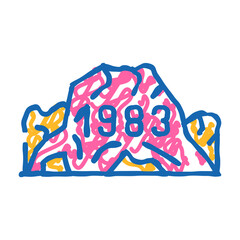 date of last eruption doodle icon sketch vector. date of last eruption sign. isolated symbol illustration