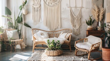 Bohemian Chic Living Room Interior Design