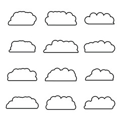 creative cloud shape outline set drawing 