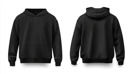 Black sweater template Longsleeve sweatshirt with a clipping path isolated on a white background Ideal for mockups or print design Vector illustration