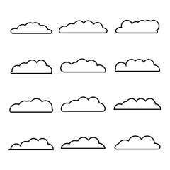 creative cloud shape outline set drawing 