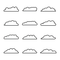 creative cloud shape outline set drawing 
