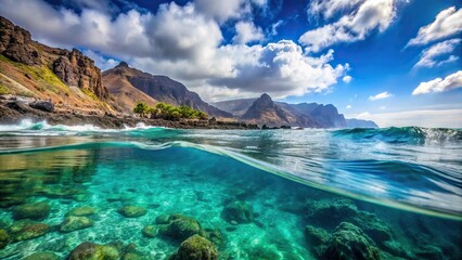 Fototapeta premium Abstract reflection of the Tenerife ocean creating a luxurious and natural art piece