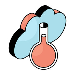 Perfect design icon of cloud flask 