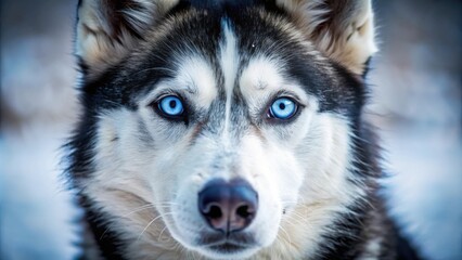 Obraz premium Close up of beautiful blue eyes of a husky or eskimo dog
