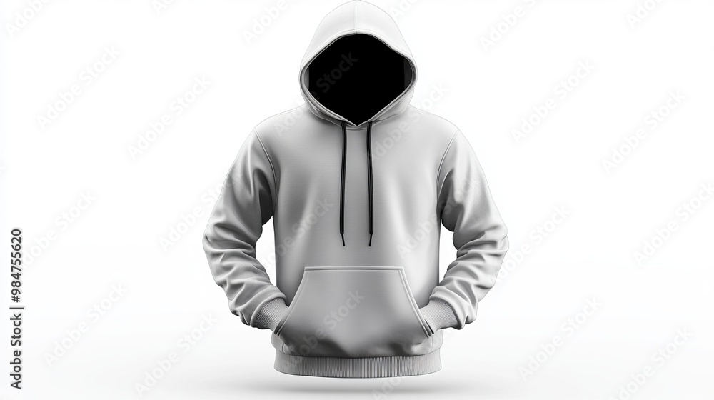 Poster blank hooded sweatshirt with half zip for men a 3d rendering of a mens hooded jacket ideal for desig