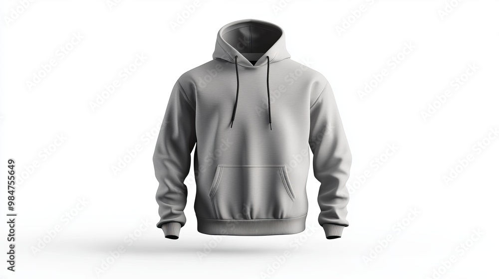 Poster blank hooded sweatshirt with half zip for men a 3d rendering of a mens hooded jacket ideal for desig