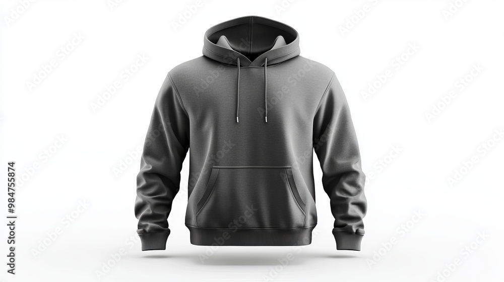 Poster blank hooded sweatshirt with half zip for men a 3d rendering of a mens hooded jacket ideal for desig