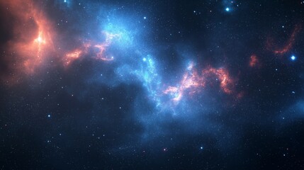 Stars and Glowing galaxy in space
