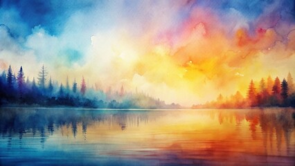 Fototapeta premium abstract watercolor background with cool and warm tones