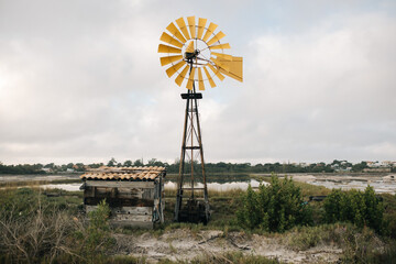 Large wind vane in a salt flat in the lake regions - RJ