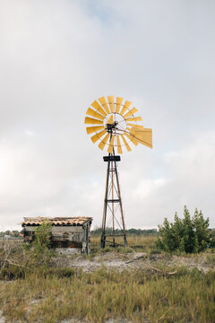 Large wind vane in a salt flat in the lake regions - RJ