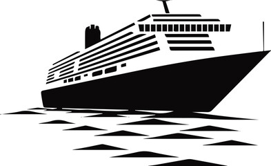 Fototapeta premium A minimalist and simple ship silhouette vector image 