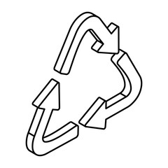 Conceptual flat design icon of recycle