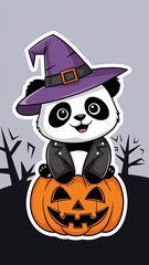 Panda Witch: Halloween Charm Generative AI