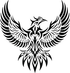 Black and white wings silhouette vector image