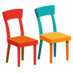 Chairs on White Background Vector Illustration - SVG, Cricut Files, Clipart, and Cut Files for Silhouette