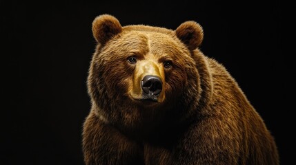 A Close-Up Portrait of a Majestic Brown Bear