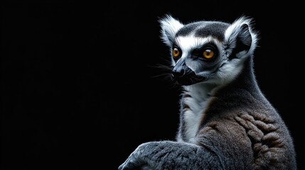Obraz premium Portrait of a Curious Lemur