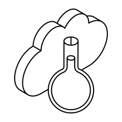 Perfect design icon of cloud flask 