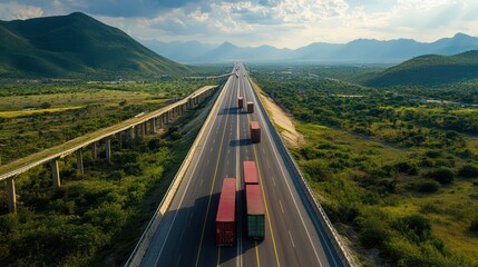 Logistics in emerging markets, showcasing a network of transportation systems connecting rural and urban areas for economic growth