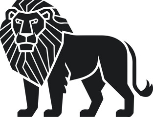 A black lion vector image