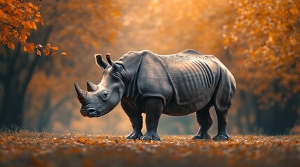 Fototapeta premium A Rhino in a Forest