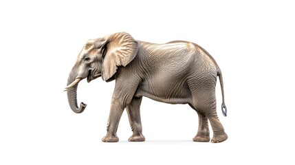 Obraz premium African Elephant on White Background