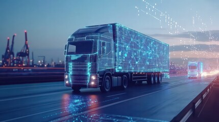 Logistics technology solutions, with AI-driven software and automated tools managing real-time inventory and shipments