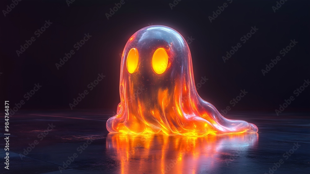 Sticker glowing ghost