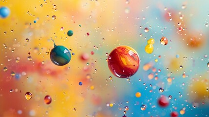 Paint Droplets Suspended in Air, Creating Abstract Patterns