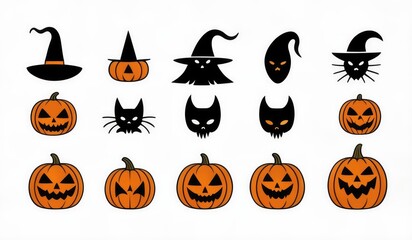 set of halloween icon logo