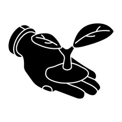 Leaf on hand, concept of eco care