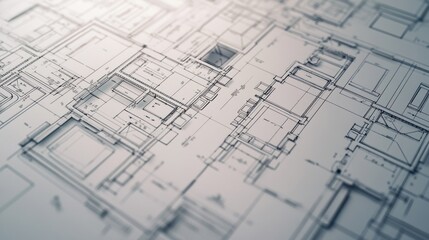 Detailed architectural blueprints showcasing intricate designs and measurements.