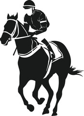 Cowboy and horse silhouette vector