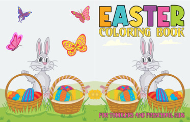 Easter coloring book cover design