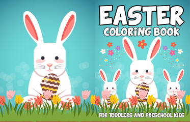 Easter coloring book cover design