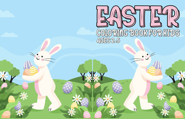 Easter coloring book cover design